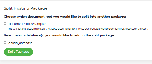 Split hosting package