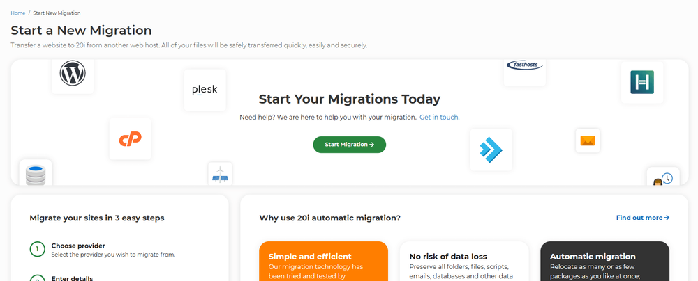 How do I use the 20i Migration Centre? – 20i Support Database